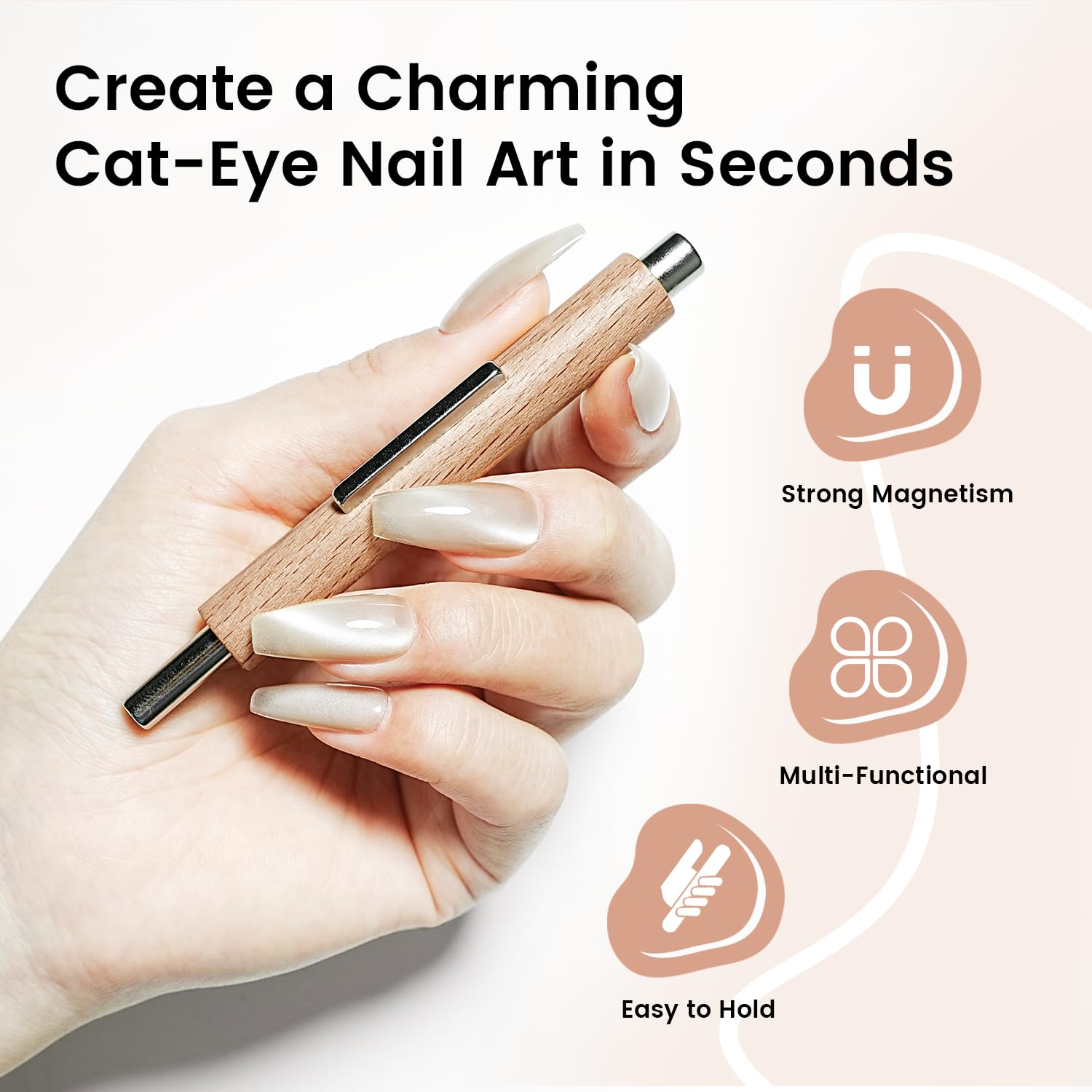 JODSONE cat eye magnet angle control supports creating side glow and French tips.