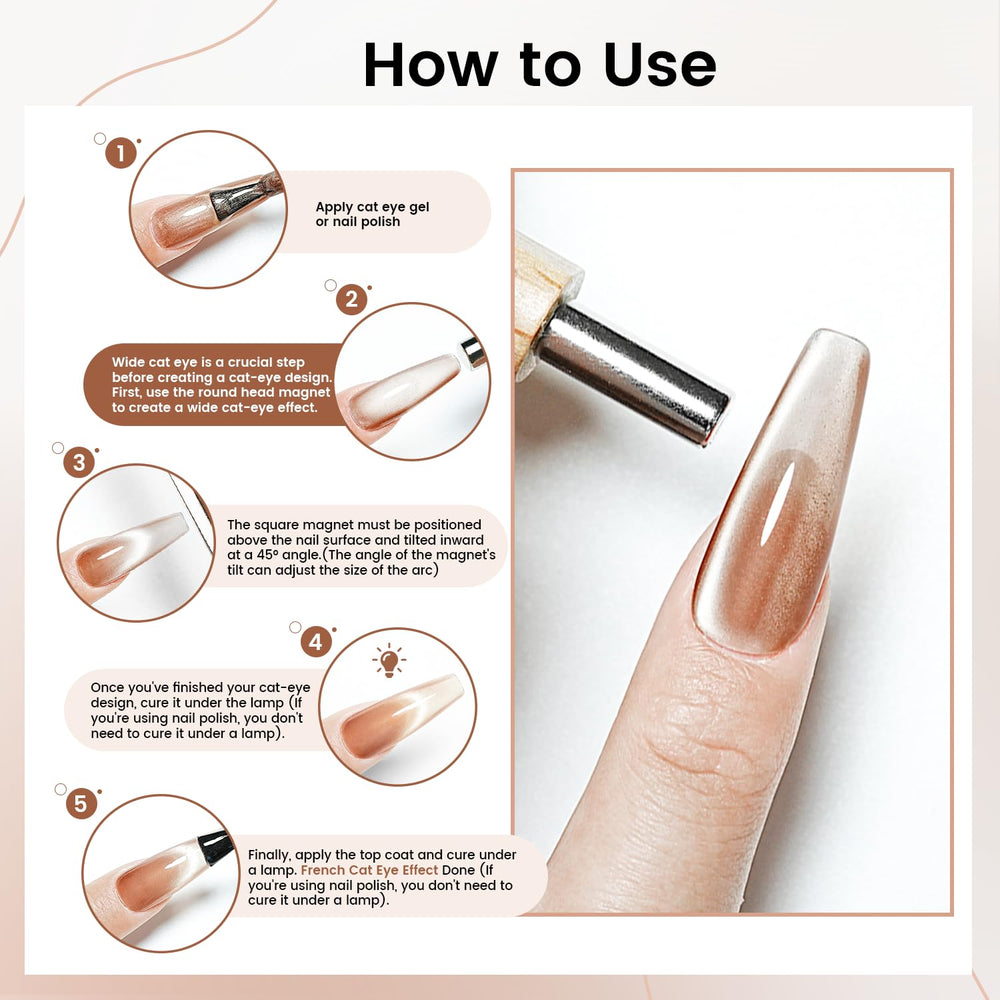 JODSONE cat eye magnet wide-view design helps gauge alignment before applying gel.
