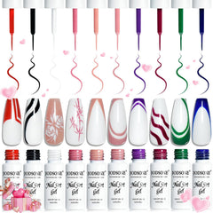 Delineadores de gel JODSONE, trazos finos para precisión en uñas.