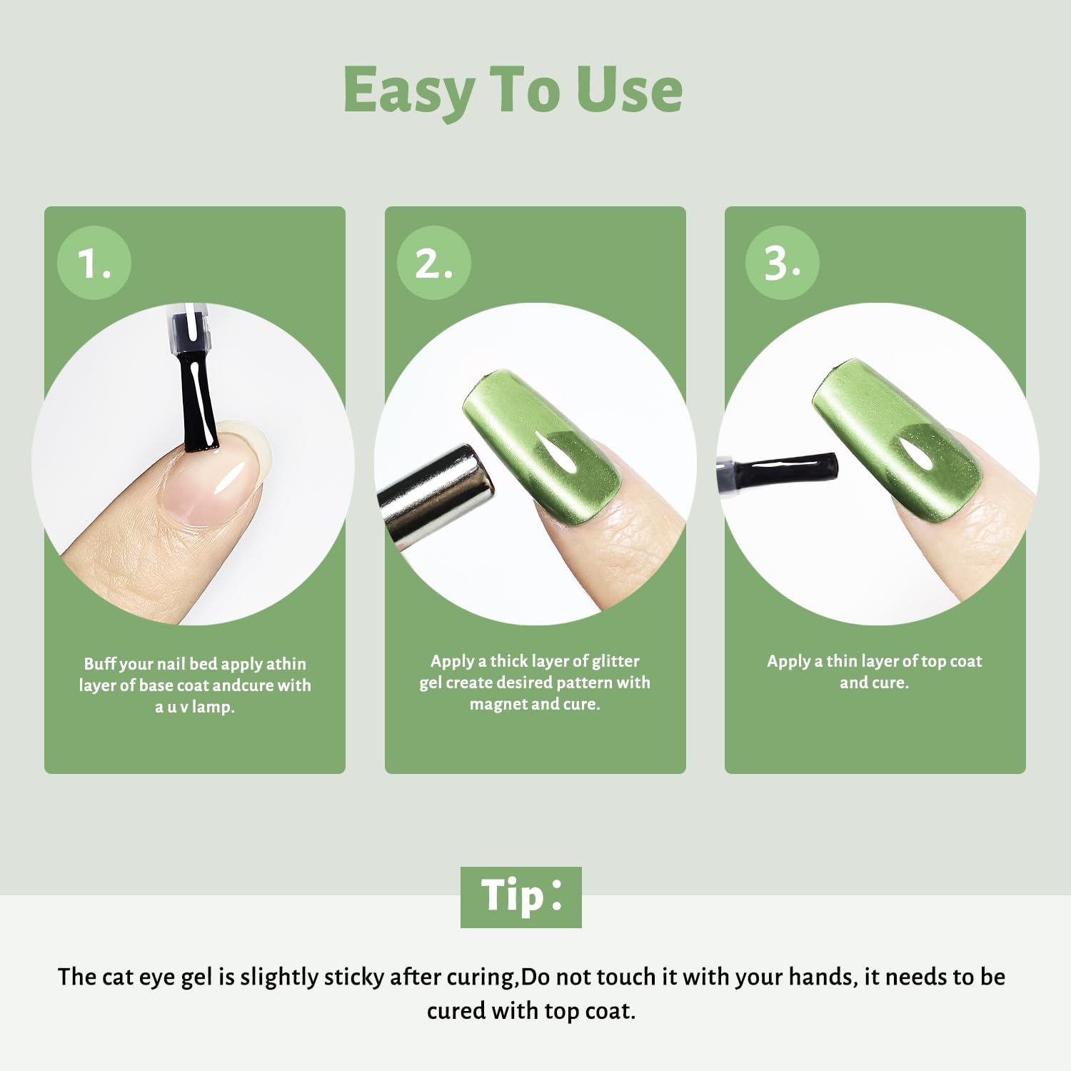 DIY at-home nail art setup with JODSONE Cat Eye Polish kit.