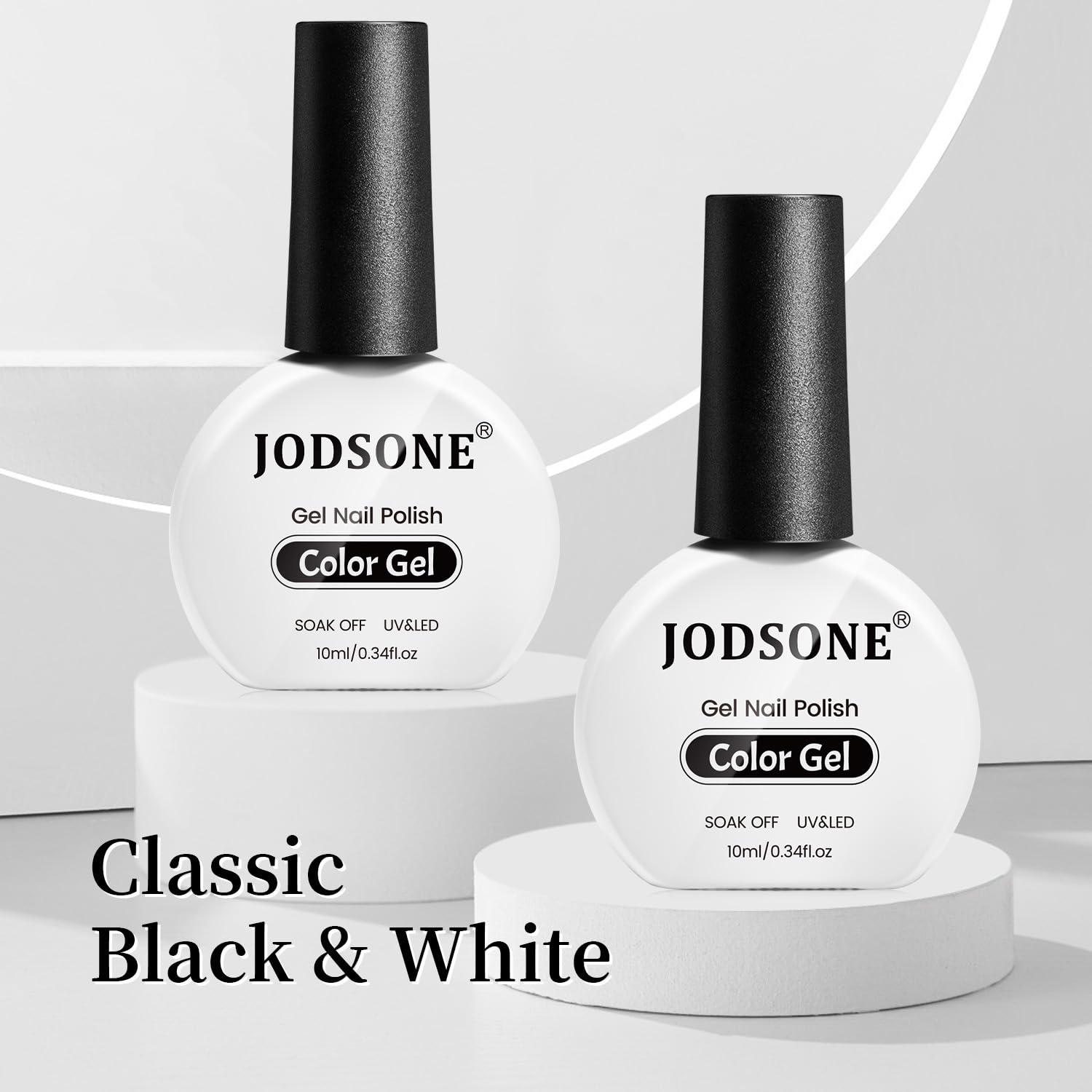 Esmalte gel negro de JODSONE para un look sofisticado y duradero.