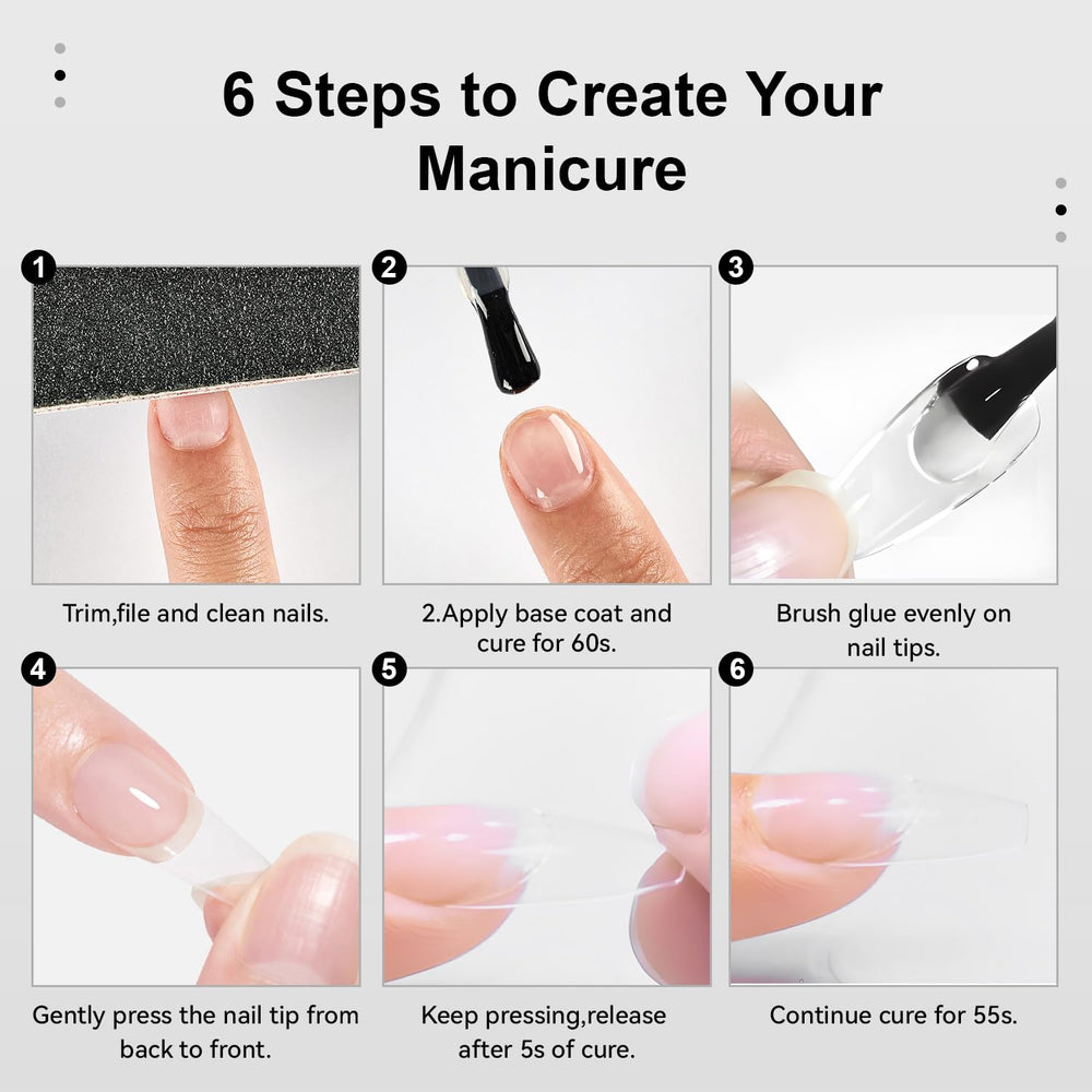 JODSONE gel nail glue enhances nail-tip adhesion on plastic and gel tips.