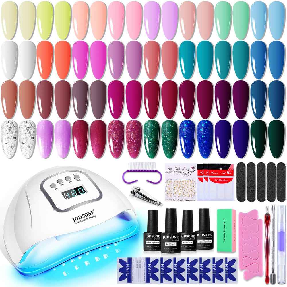 JODSONE gel nail polish kit with UV light for home manicure.