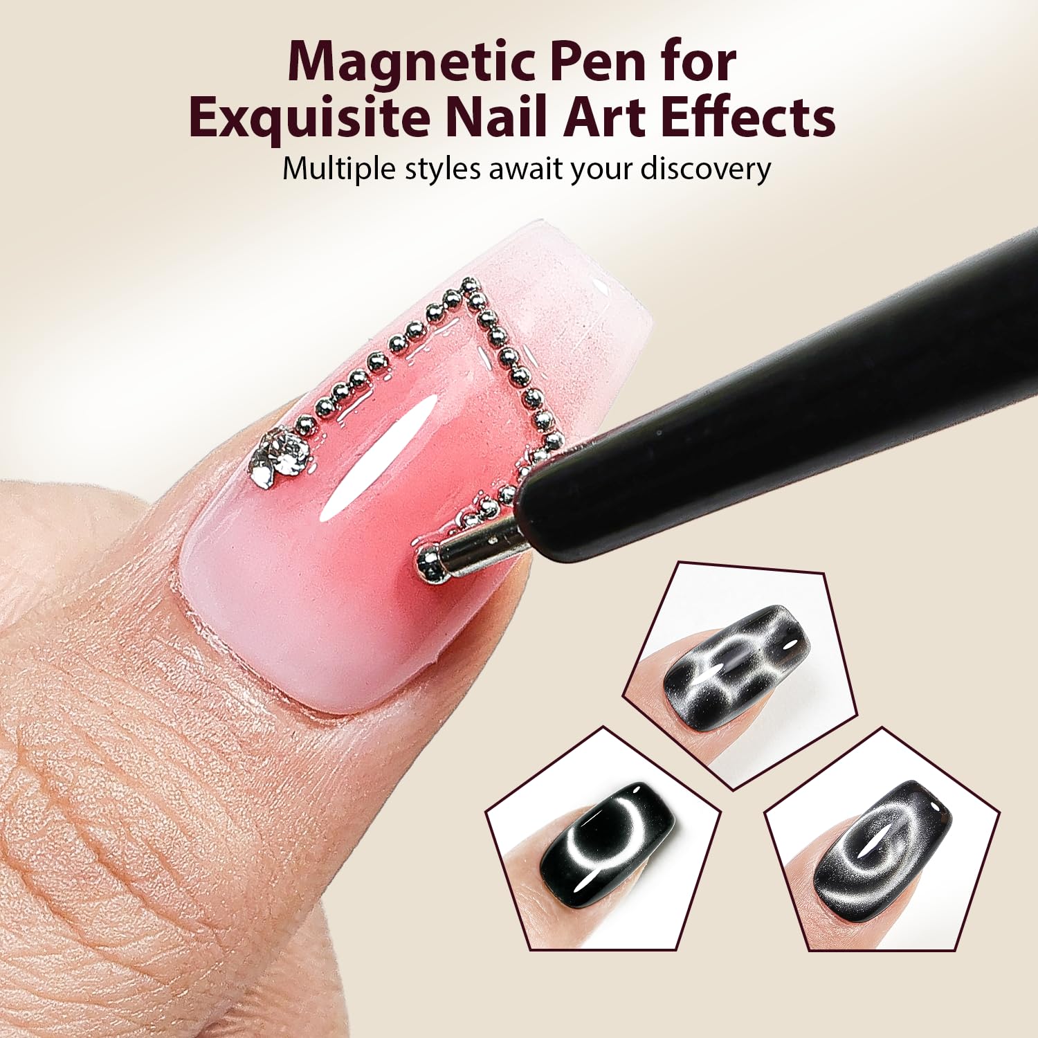JODSONE heart-guide for cat eye nail designs.