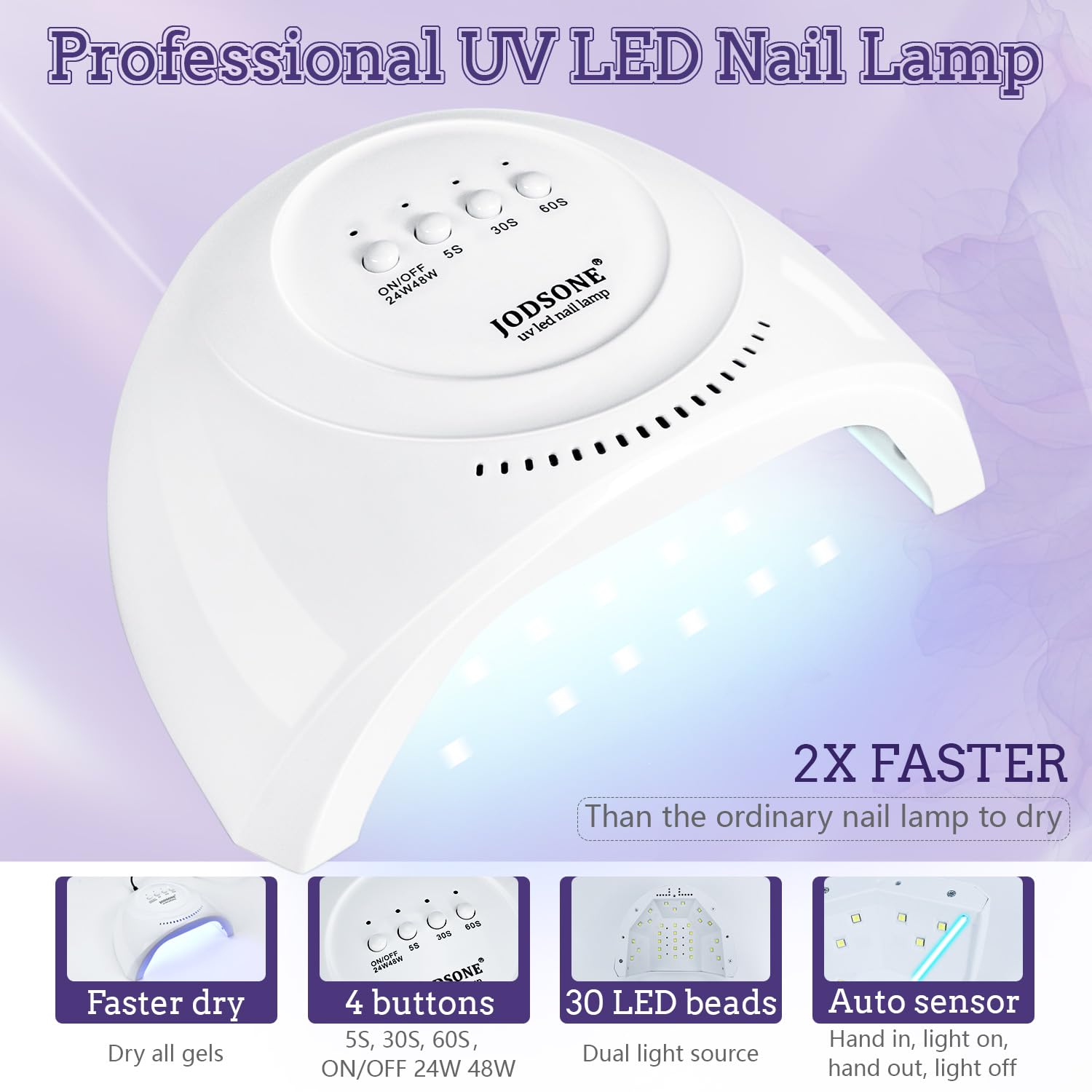 Lámpara de luz ultravioleta de JODSONE para curado uniforme.