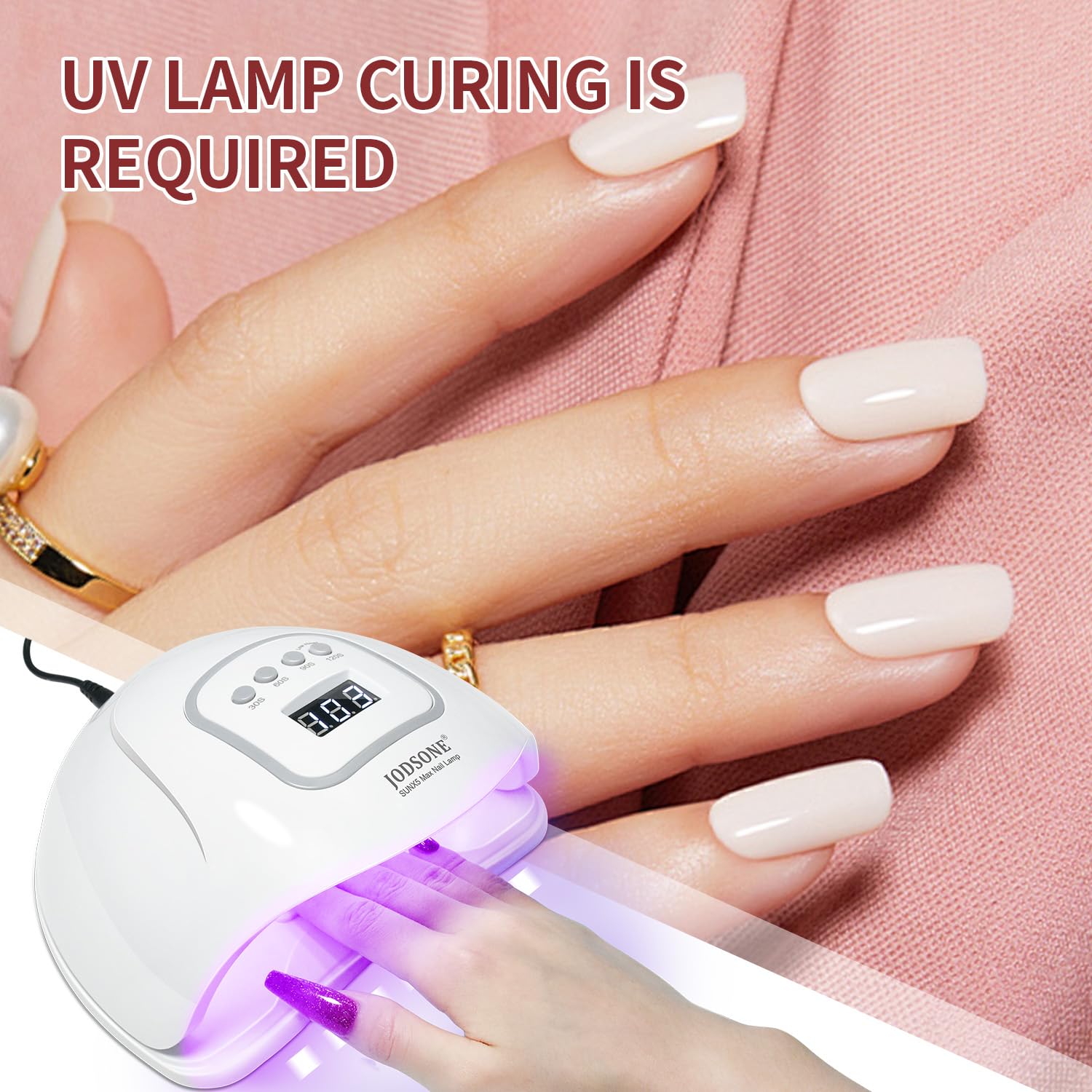 JODSONE at-home manicure setup with varied nail art possibilities
