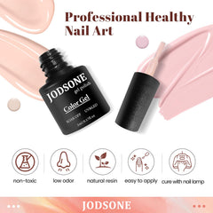 Color swatches of JODSONE gel polish showing the wide shade range