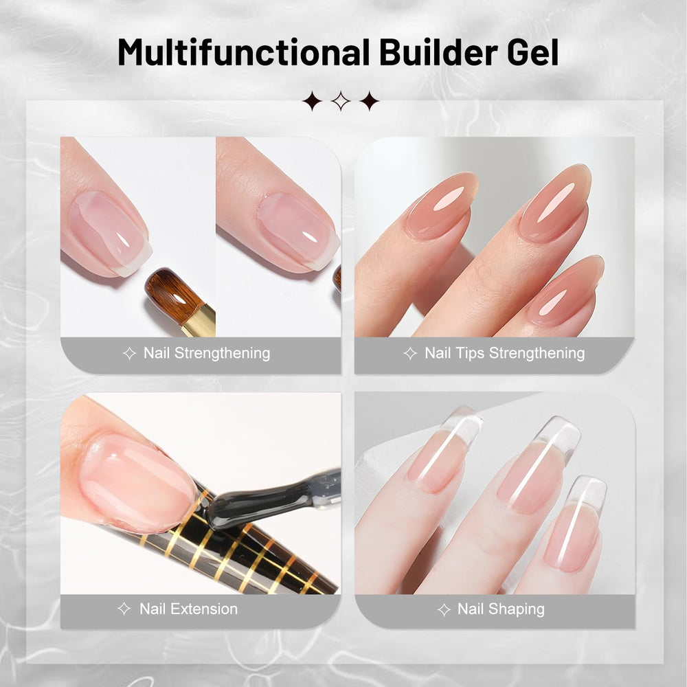 JODSONE nails reinforced with builder gel for daily wear durability