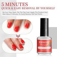 JODSONE remover shown on natural nails for gentle gel removal