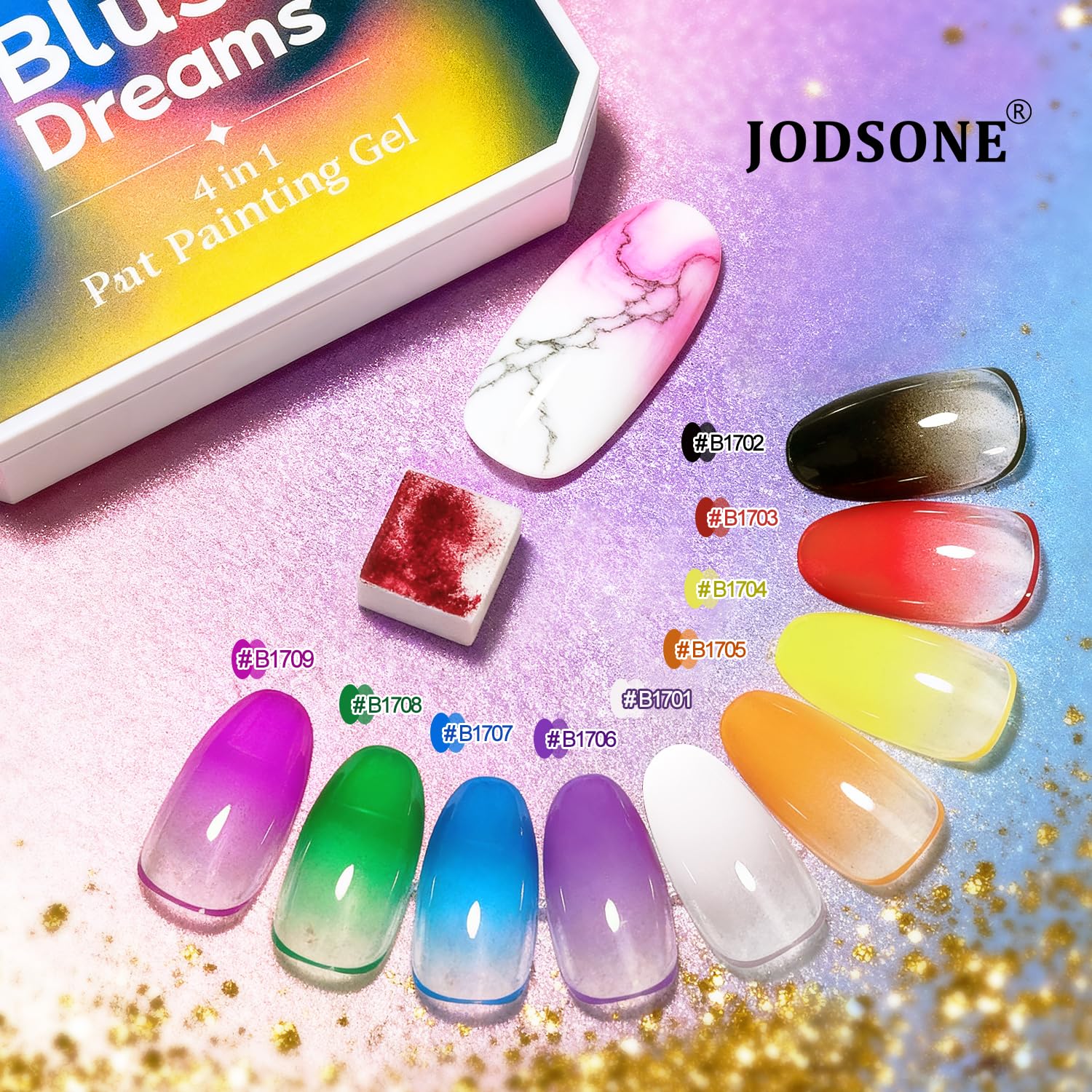 JODSONE black patting gel for bold accents and smooth application.