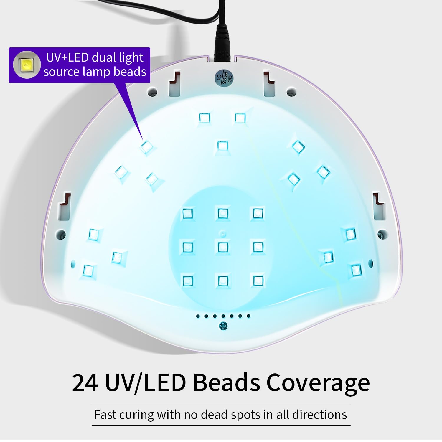 JODSONE U V LED Nail Lamp purple timer settings in use