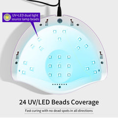 JODSONE U V LED Nail Lamp purple timer settings in use