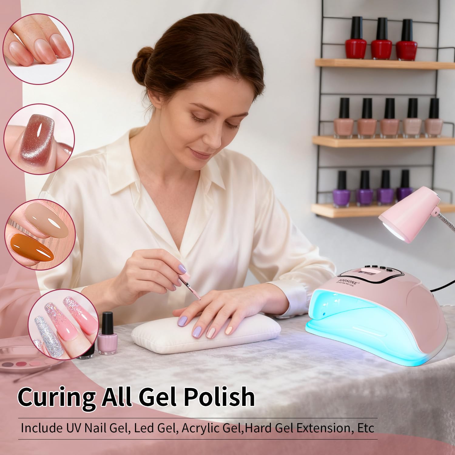 JODSONE UV LED nail lamp four timers pink with LCD