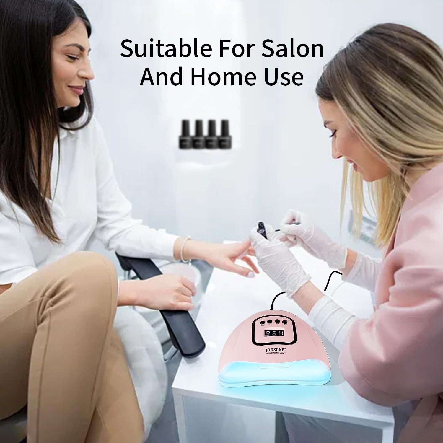 JODSONE UV LED nail lamp compact desk usage pink design
