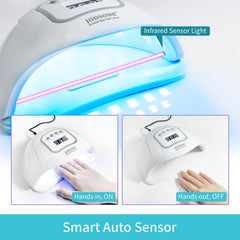JODSONE UV nail lamp LCD display and auto sensor simplify gel drying.