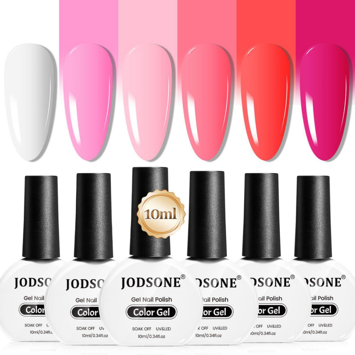 JODSONE Valentine 6-color gel polish set on display for DIY manicures