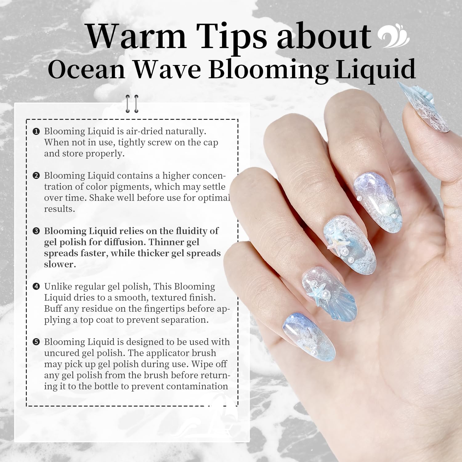 JODSONE Wave texture close-up demonstrates gentle spreading to add dimension to nails.