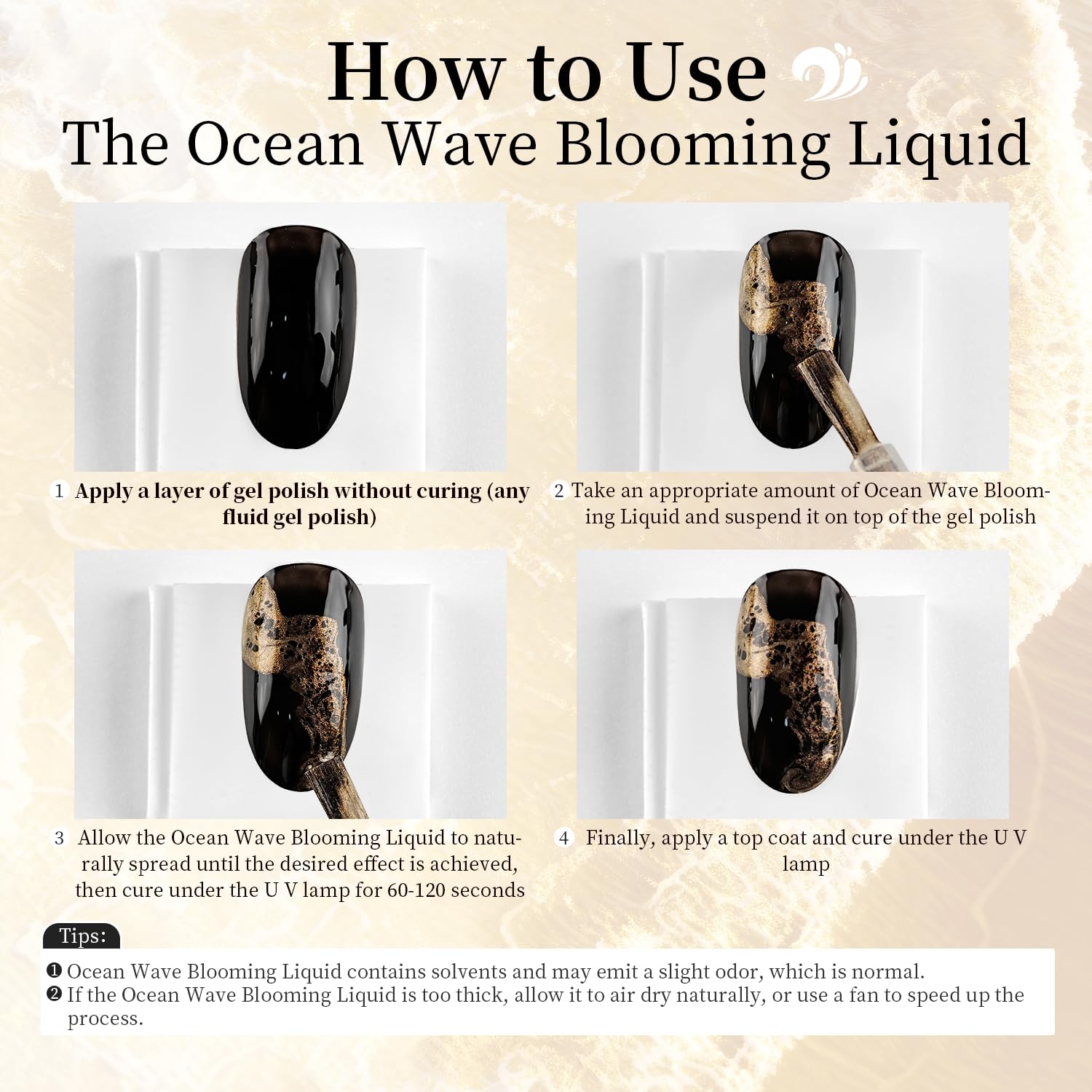 JODSONE wave texture nail art inspired by ocean waves.