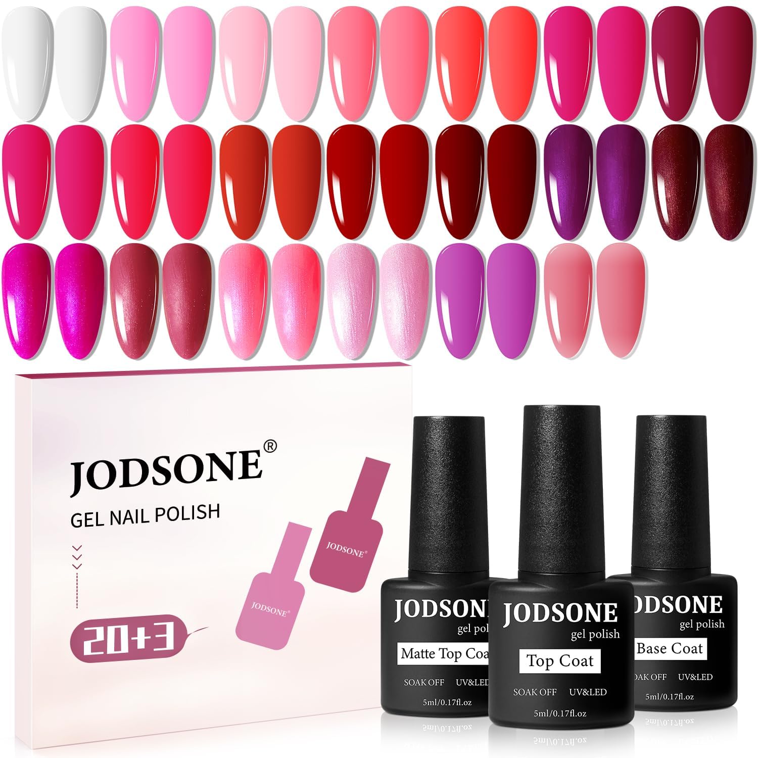 Esmalte gel brillos JODSONE con paleta para uñas, ideal para estilos de bricolaje.