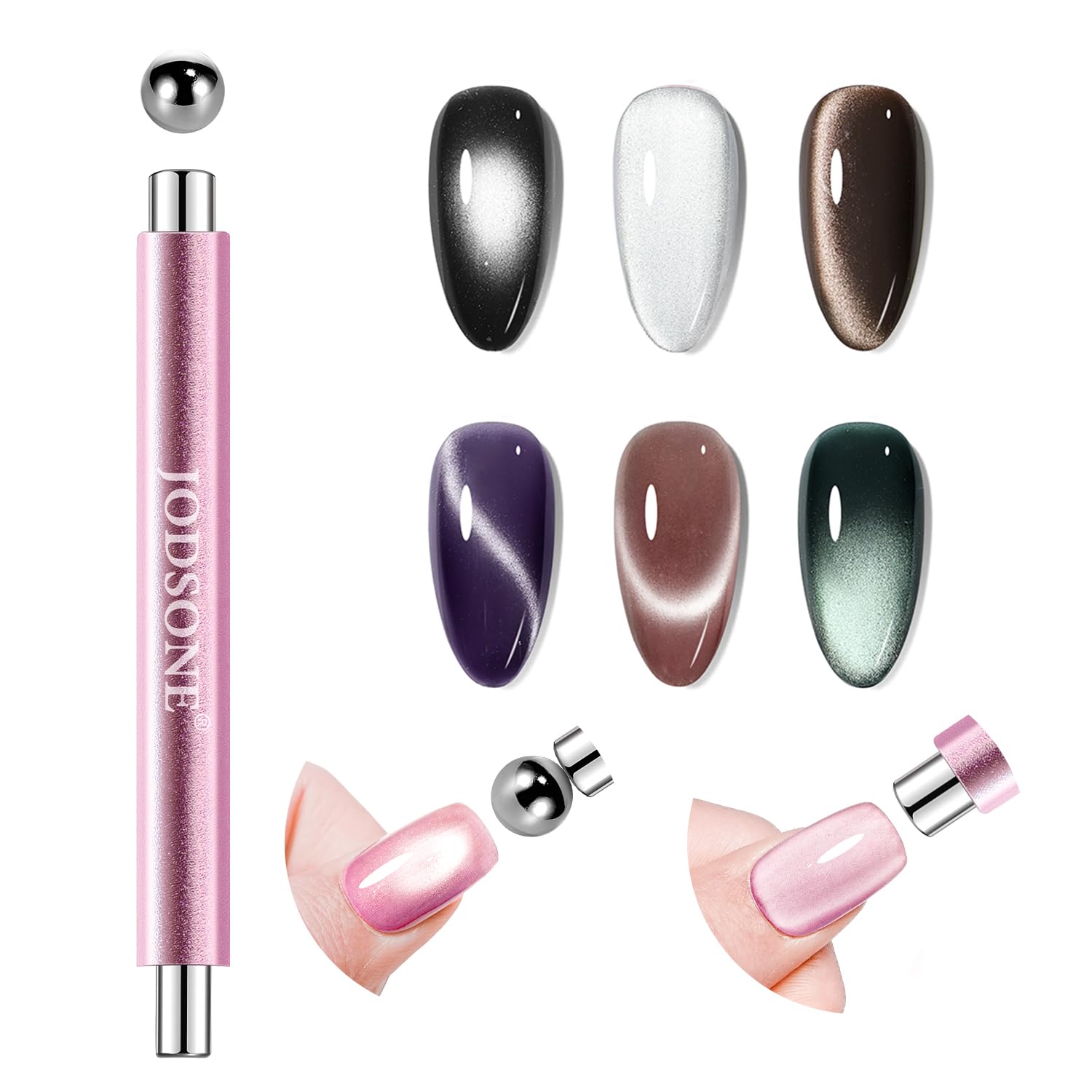 JODSONE cat-eye magnet tool with pink-gold cylinders for precise effects