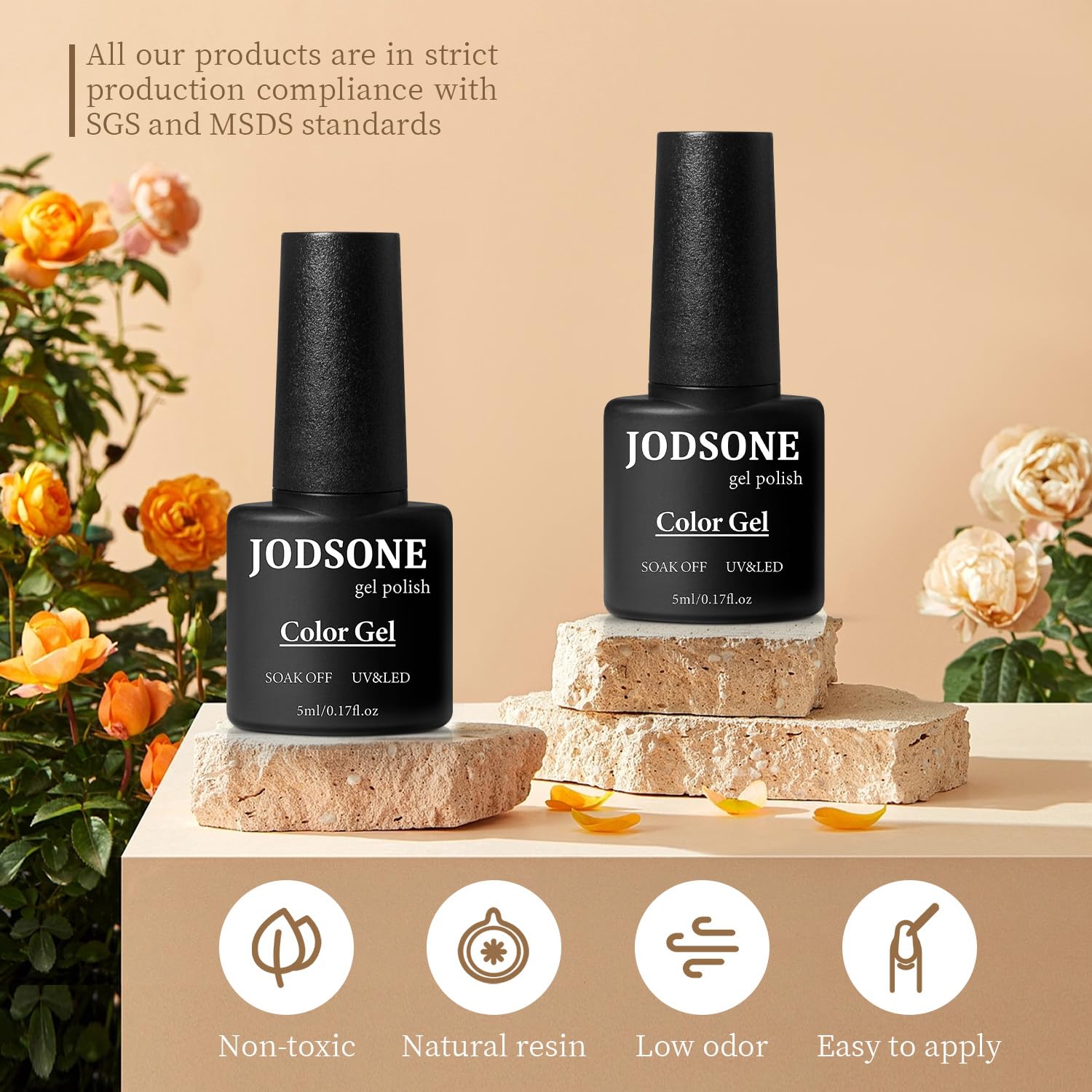 Gel de colores variados JODSTONE en botellas de 5 ml.