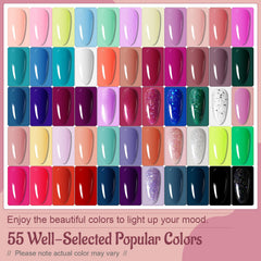 JODSONE gel nail colors in 55 shades for versatile DIY nail art.