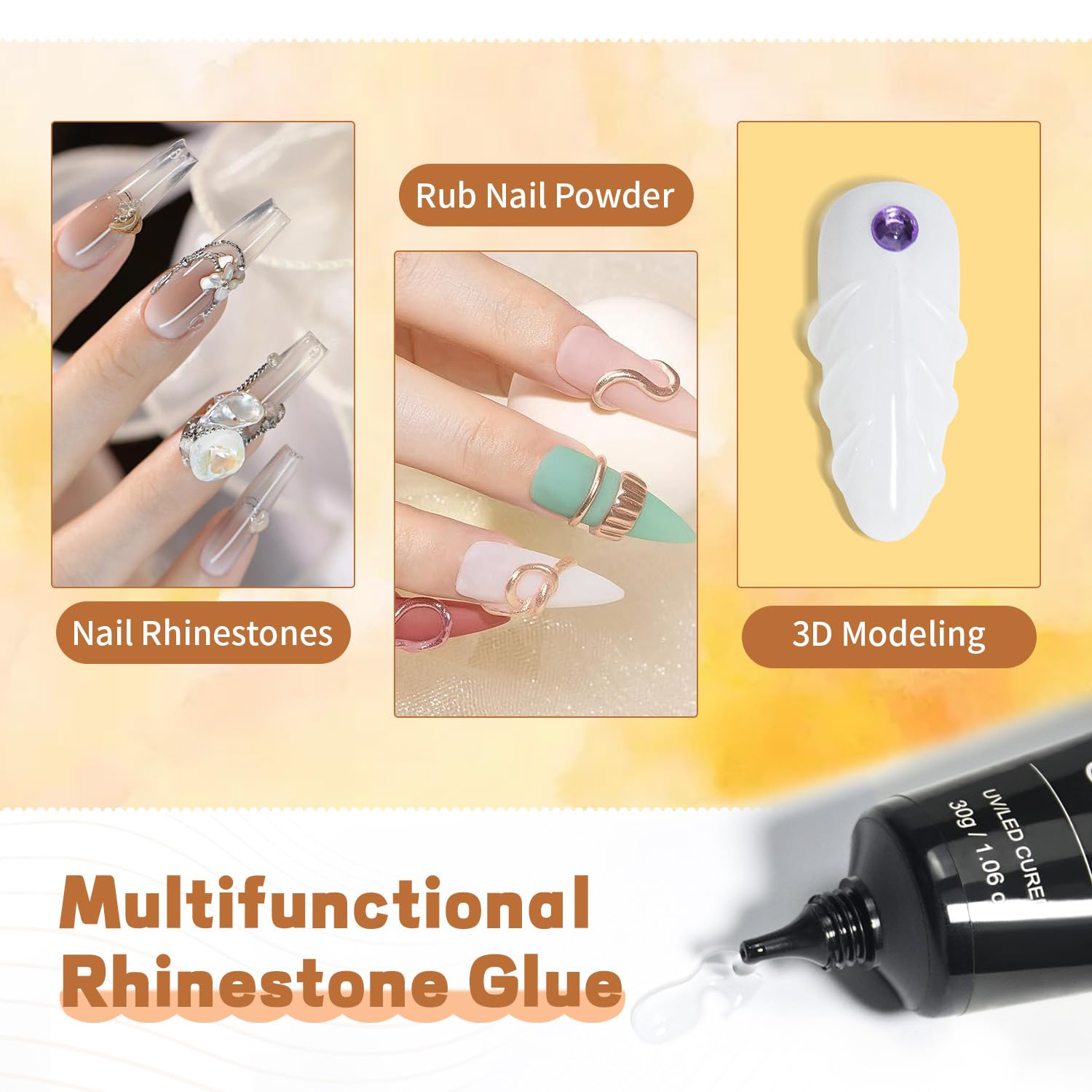 JODSONE: gel 3D para uñas, ideal para arte decorativo.