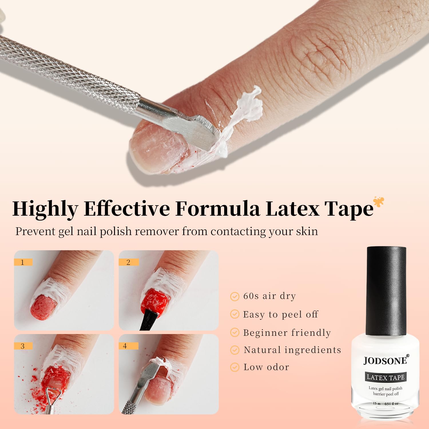 JODSONE steel pushers for precise cuticle work.