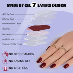 Jofay Fashion glue-on nails in use demonstrate secure hold.