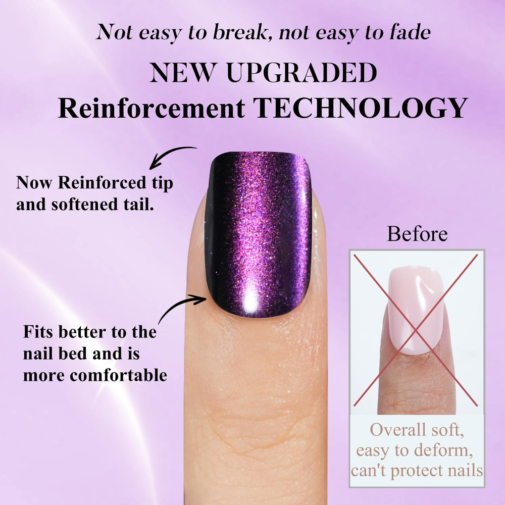 Reusable short press-on nails from Jofay Fashion for quick at-home manicure.