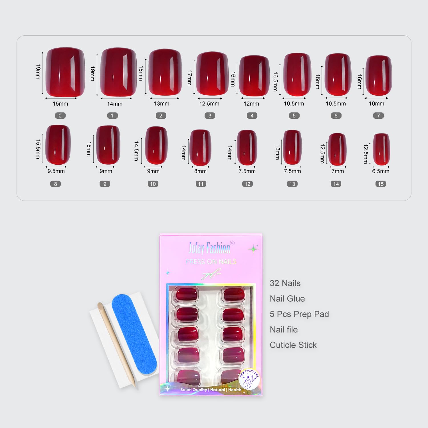 Jofay Fashion prep pads ensure clean surfaces before application.