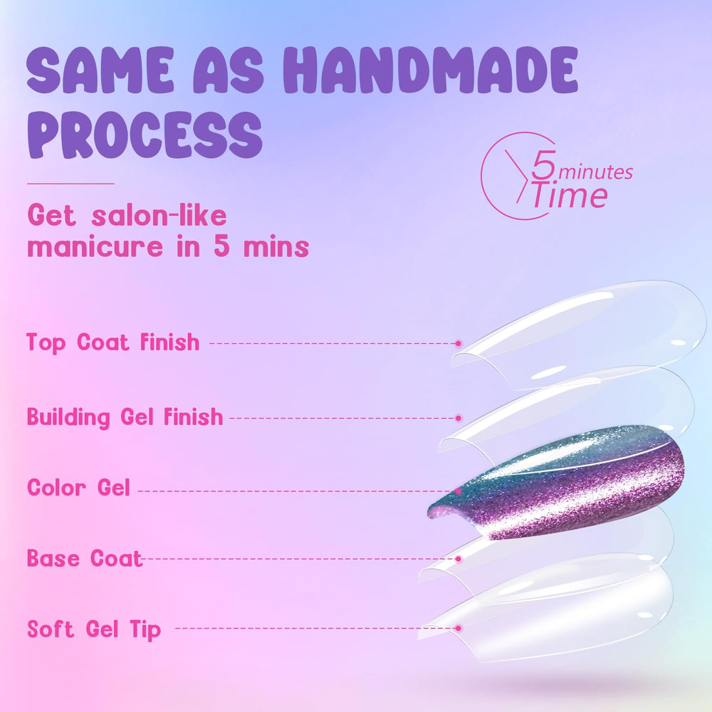Jofay Fashion, kit de uñas cortas para eventos, resultados rápidos sin dañar las uñas.
