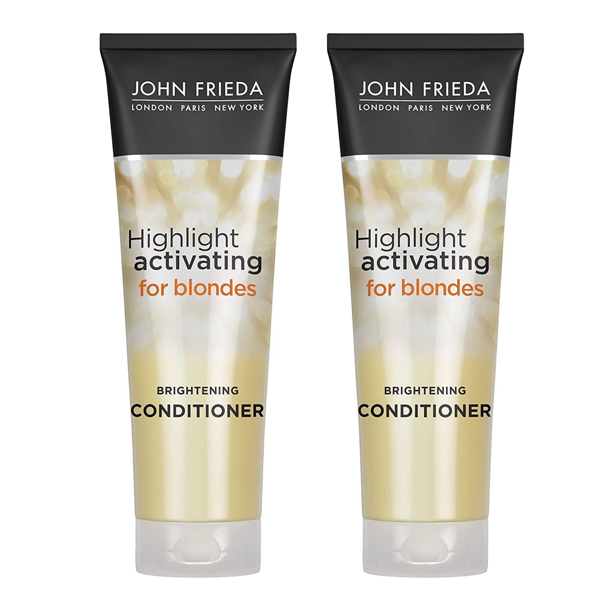 John Frieda Acondicionador rubio, botella, aporta brillo suave para rubios.