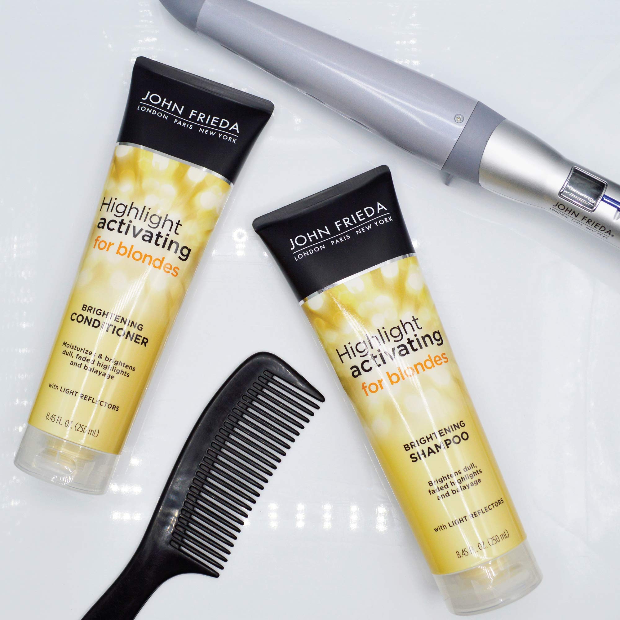 John Frieda Acondicionador rubio, uso en ducha, aplicación rápida.