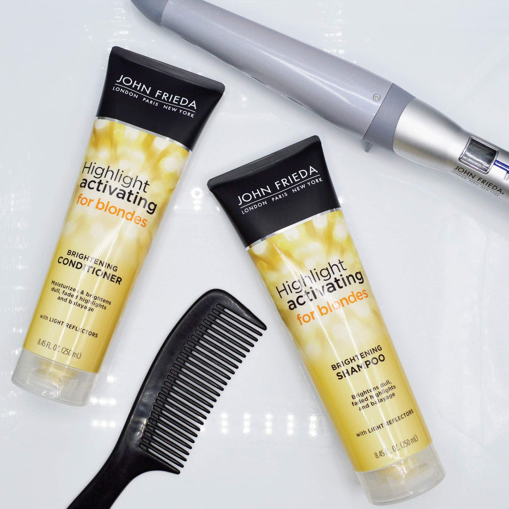 John Frieda Acondicionador rubio, uso en ducha, aplicación rápida.