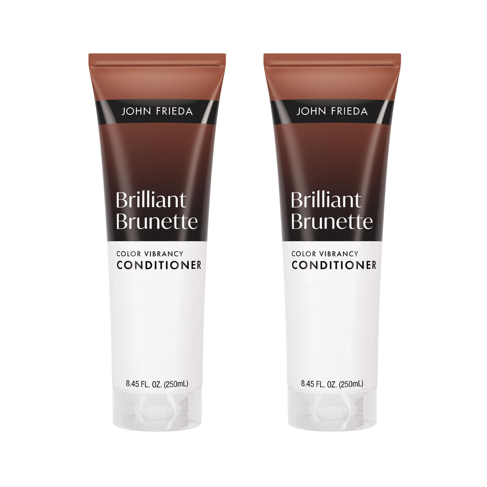 John Frieda Brillante Castaño Acondicionador, botella brillante para cabello castaño.