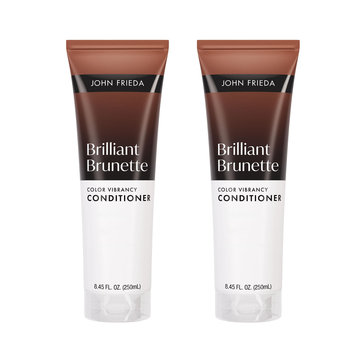 John Frieda Brillante Castaño Acondicionador, botella brillante para cabello castaño.