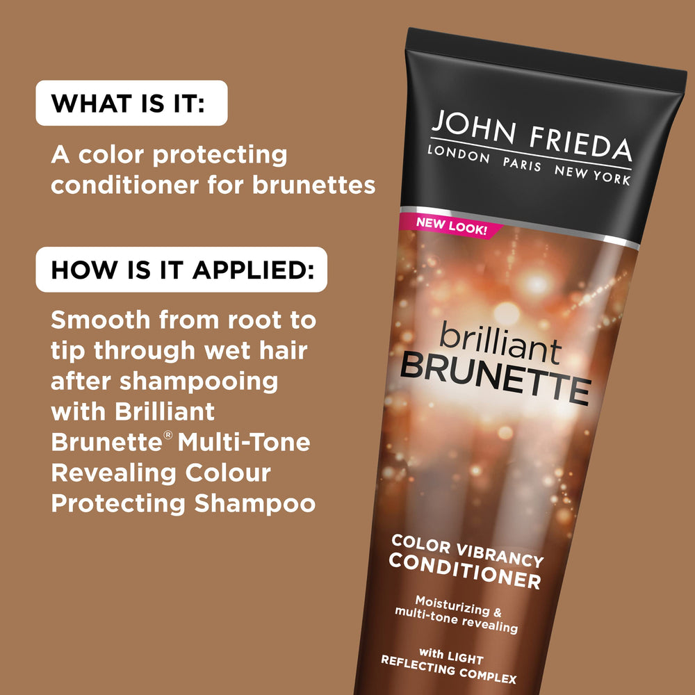 John Frieda Brillante Castaño: textura suave gracias a hidratación profunda.