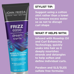 Textura cremosa del acondicionador Dream Curls para rizos manejables.