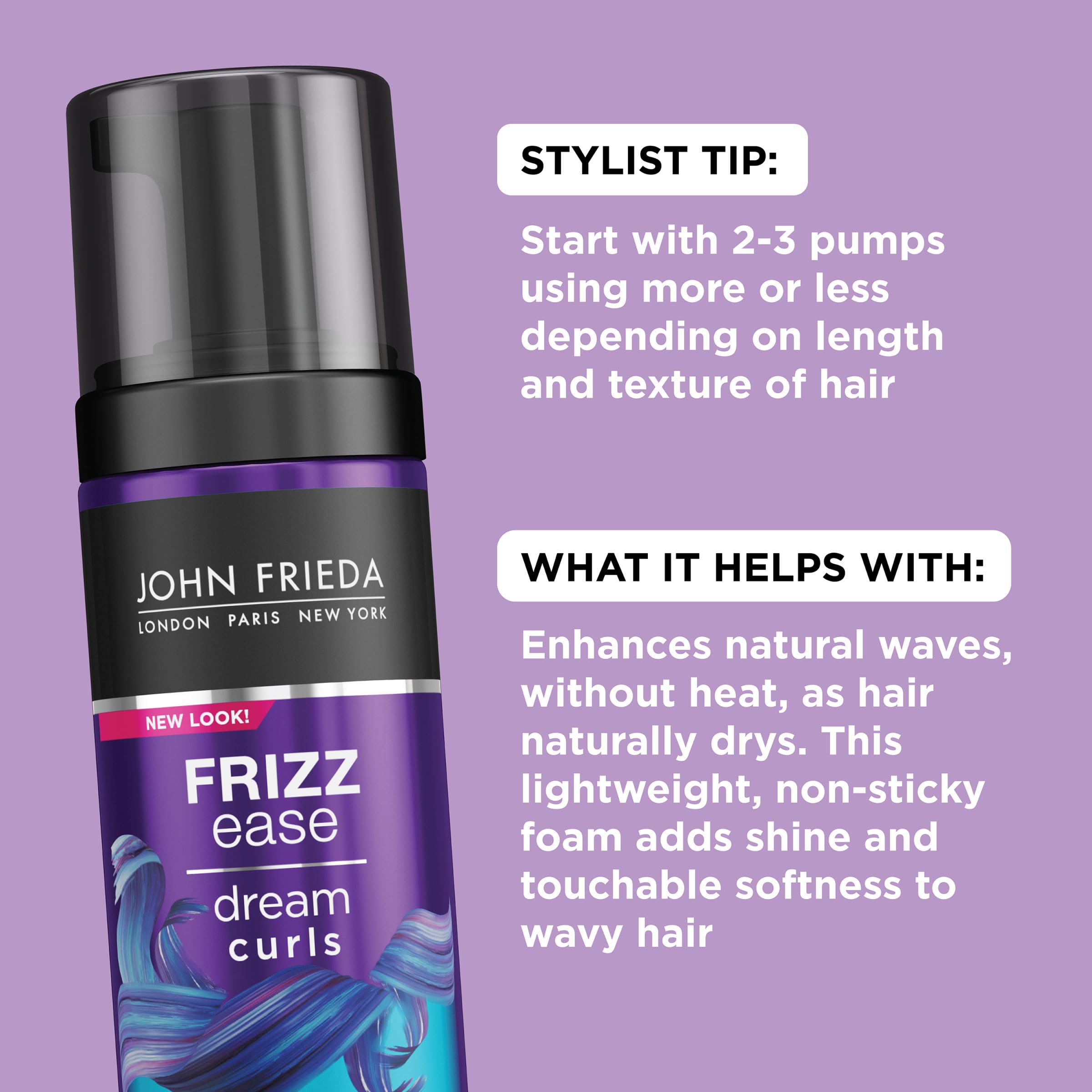 Textura ligera de Dream Curls facilita peinado sin peso