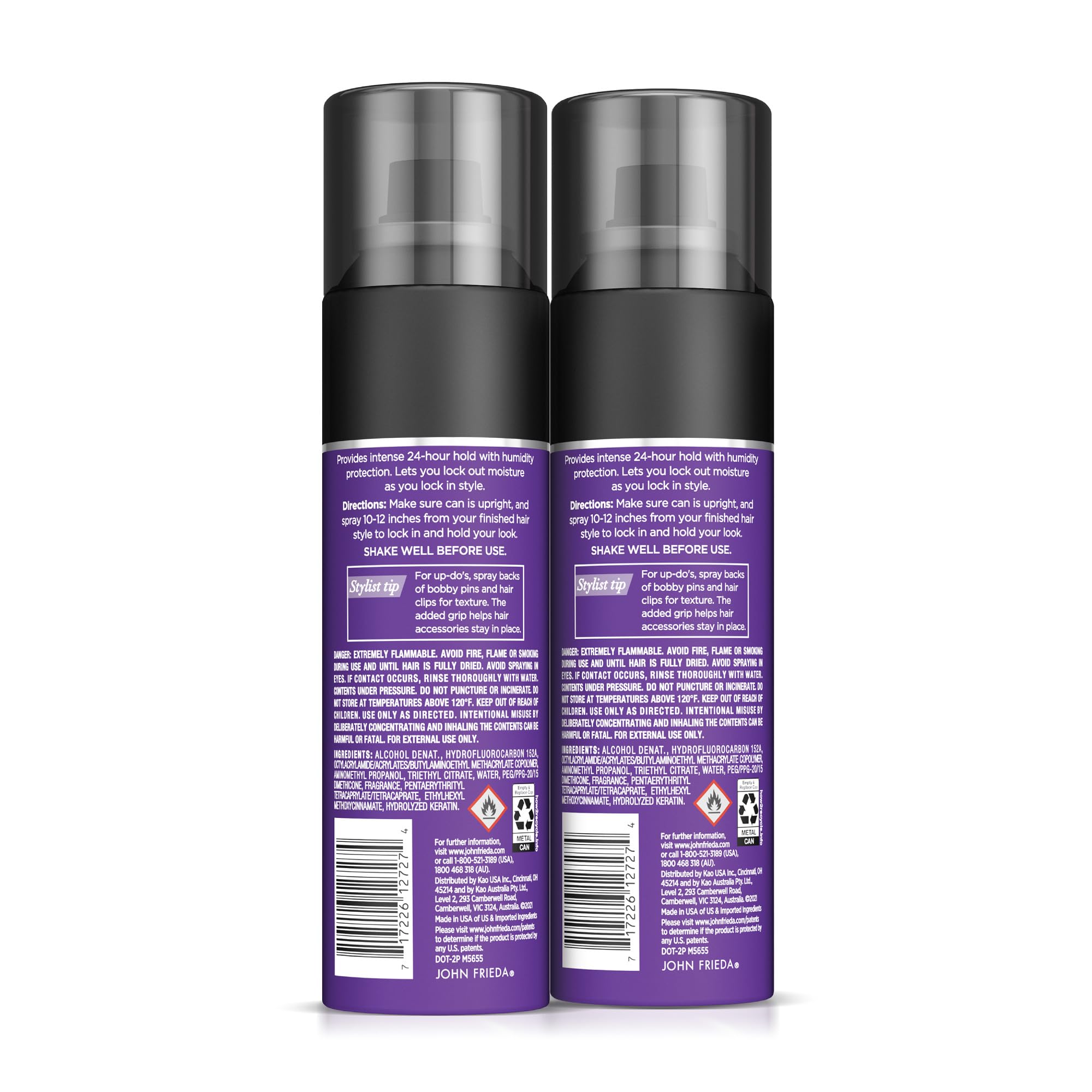 John Frieda Frizz Ease aplicación en aerosol precisa para fijar estilo.