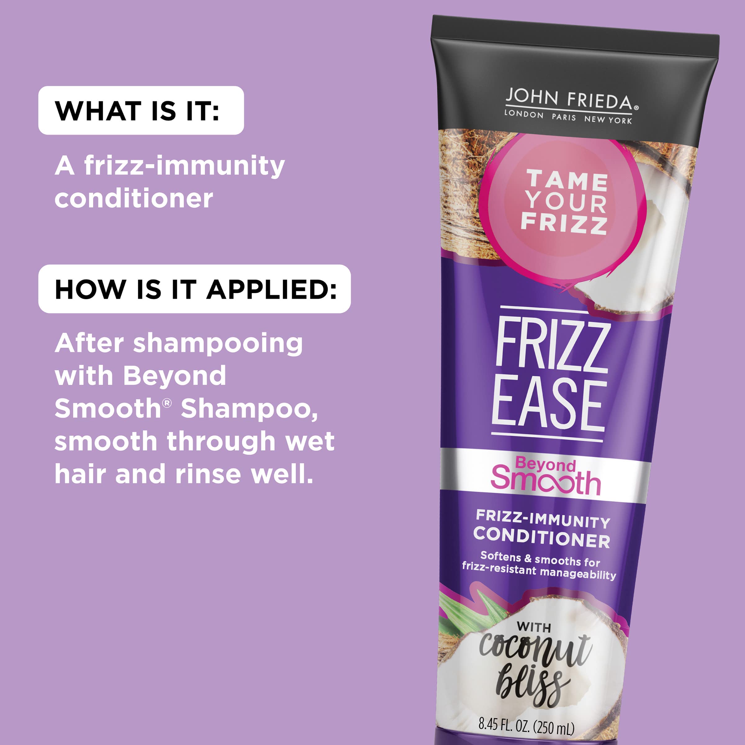 John Frieda Frizz Ease Beyond Smooth, textura suave, cabello más manejable.