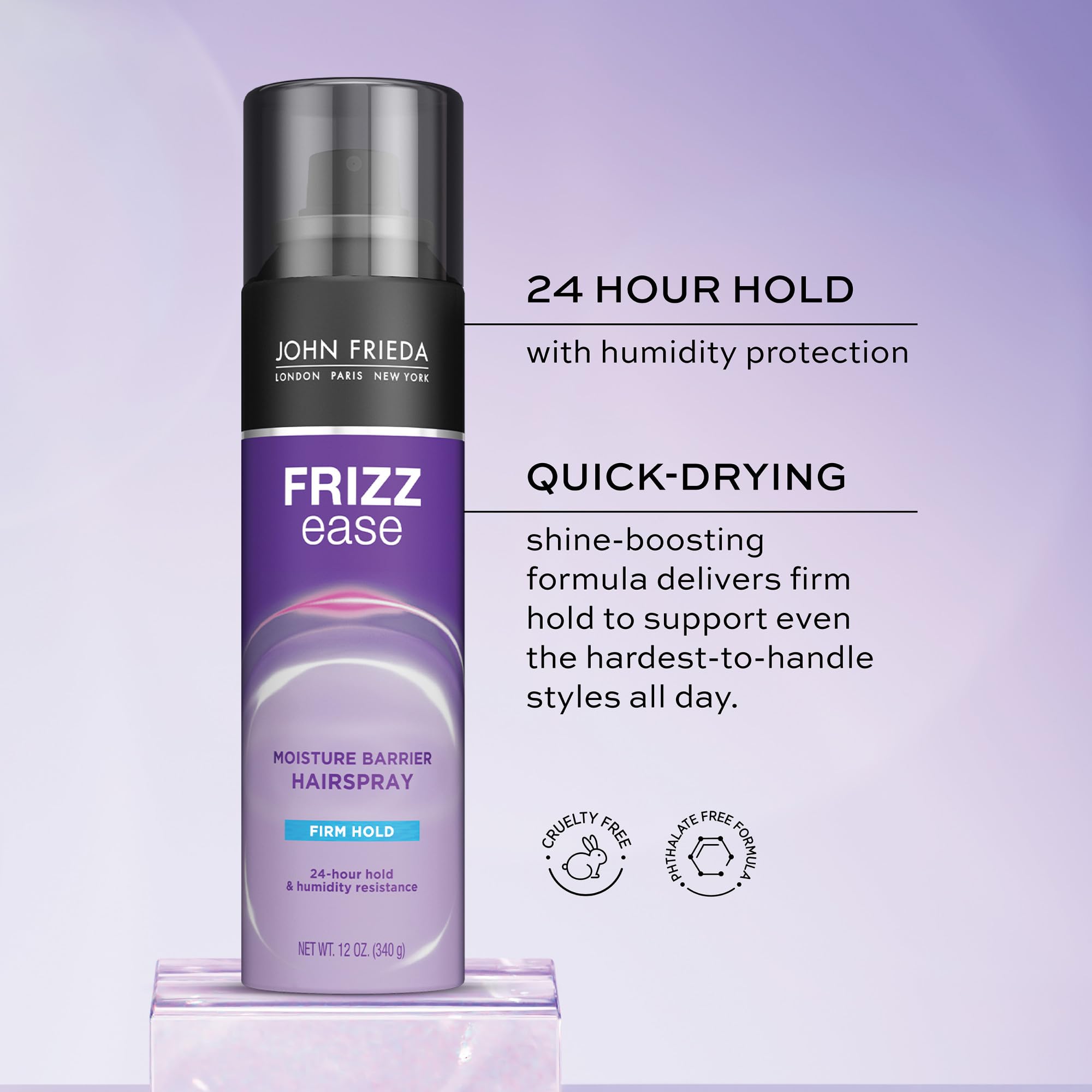 John Frieda Frizz Ease brillo instantáneo tras la aplicación.