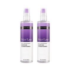 John Frieda Frizz Ease Daily Nourishment Leave-In Bottle shows detangling and frizz control benefits.
