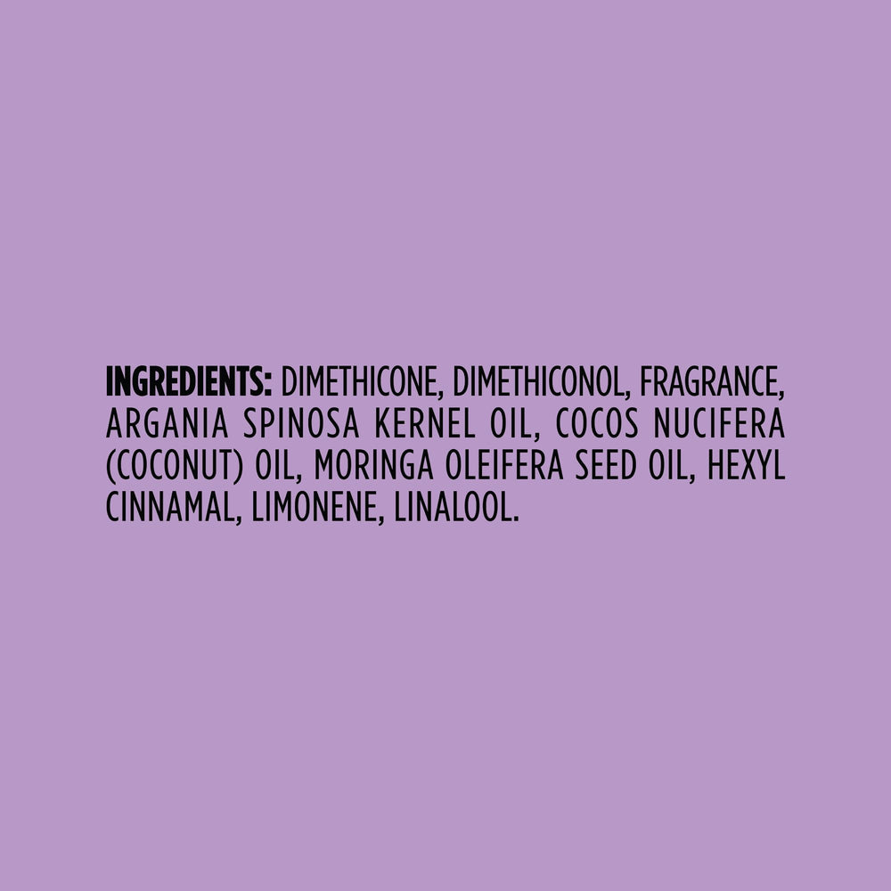 Oil blend highlights hydration and shine for parched hair with Frizz Ease Original.