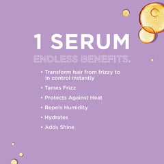 Close-up of label on Frizz Ease Original highlighting silk protein formula.