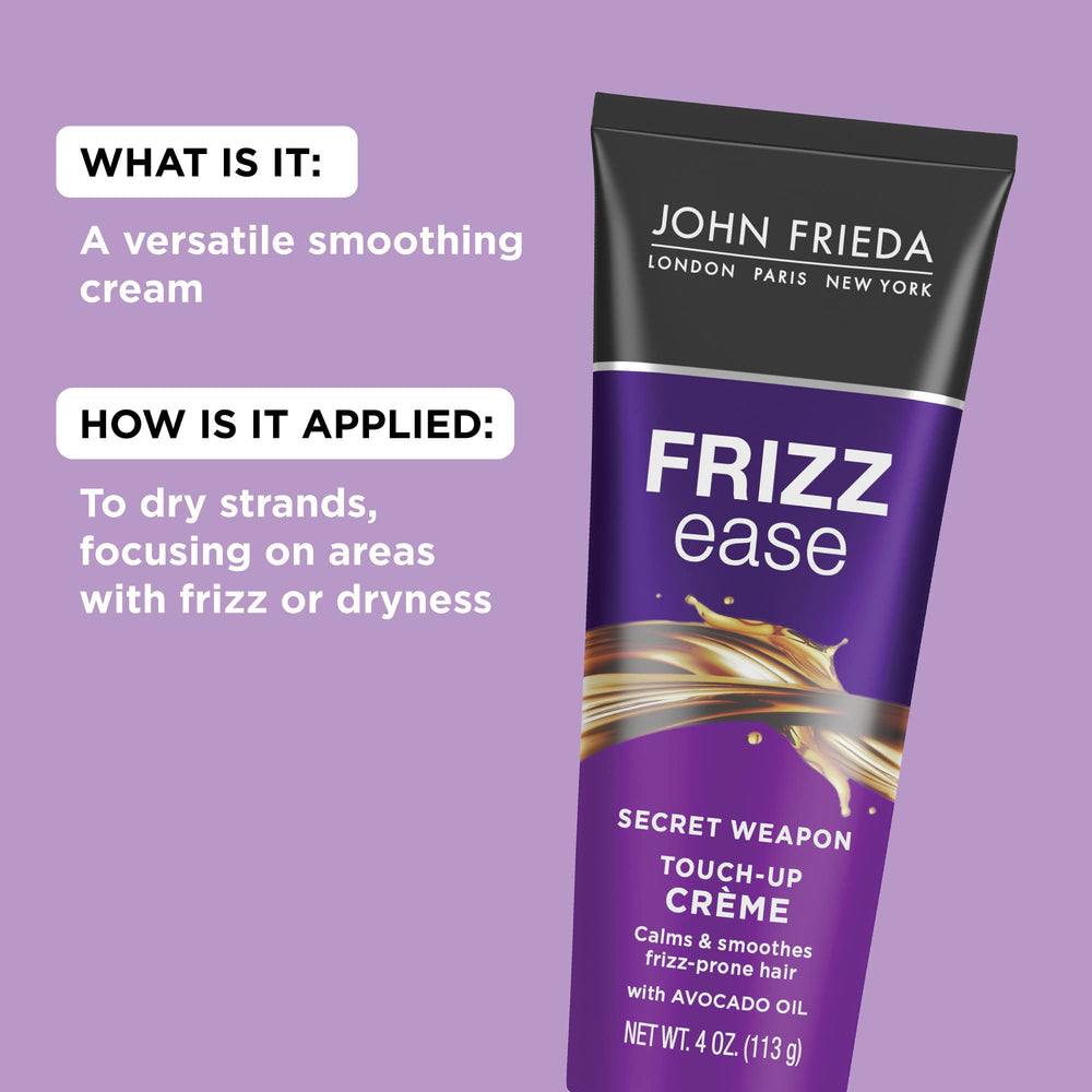 John Frieda Frizz Ease Secret Weapon muestra brillo liso tras aplicar en cabello limpio