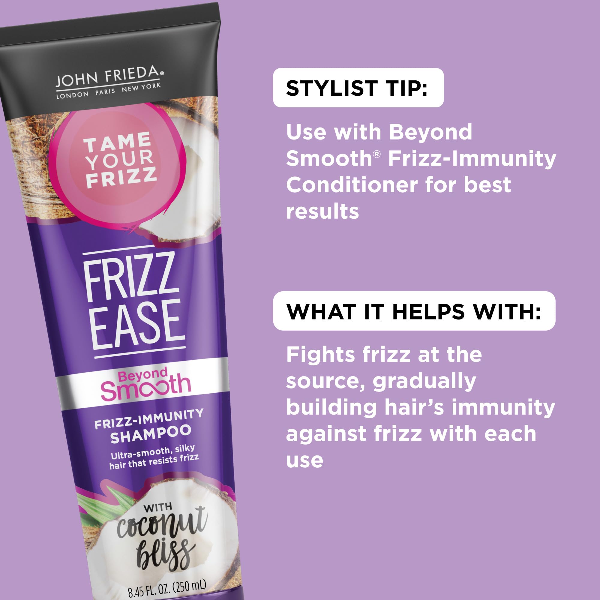 John Frieda Frizz-Immunity Shampoo, textura cremosa que suaviza el cabello