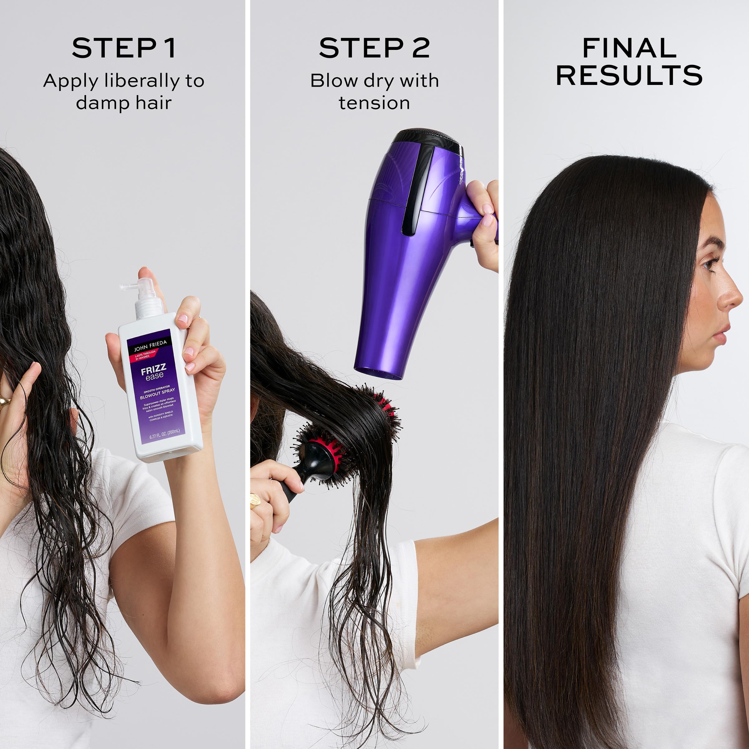 John Frieda Frizzease Smooth Operator tratamiento con keratina para brillo y suavidad.