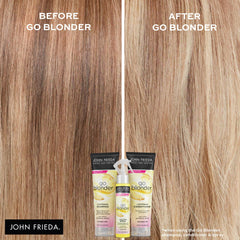 John Frieda Go Blonder conditioner application on hair for smoothness